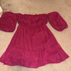 Francesca’s off the shoulder pink dress